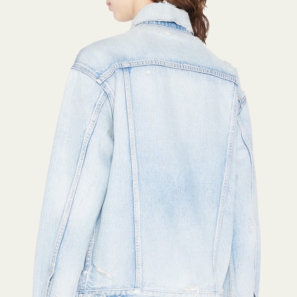 MOUSSY VINTAGE "Lodi" distressed denim trucker jacket - Picture 4 of 7